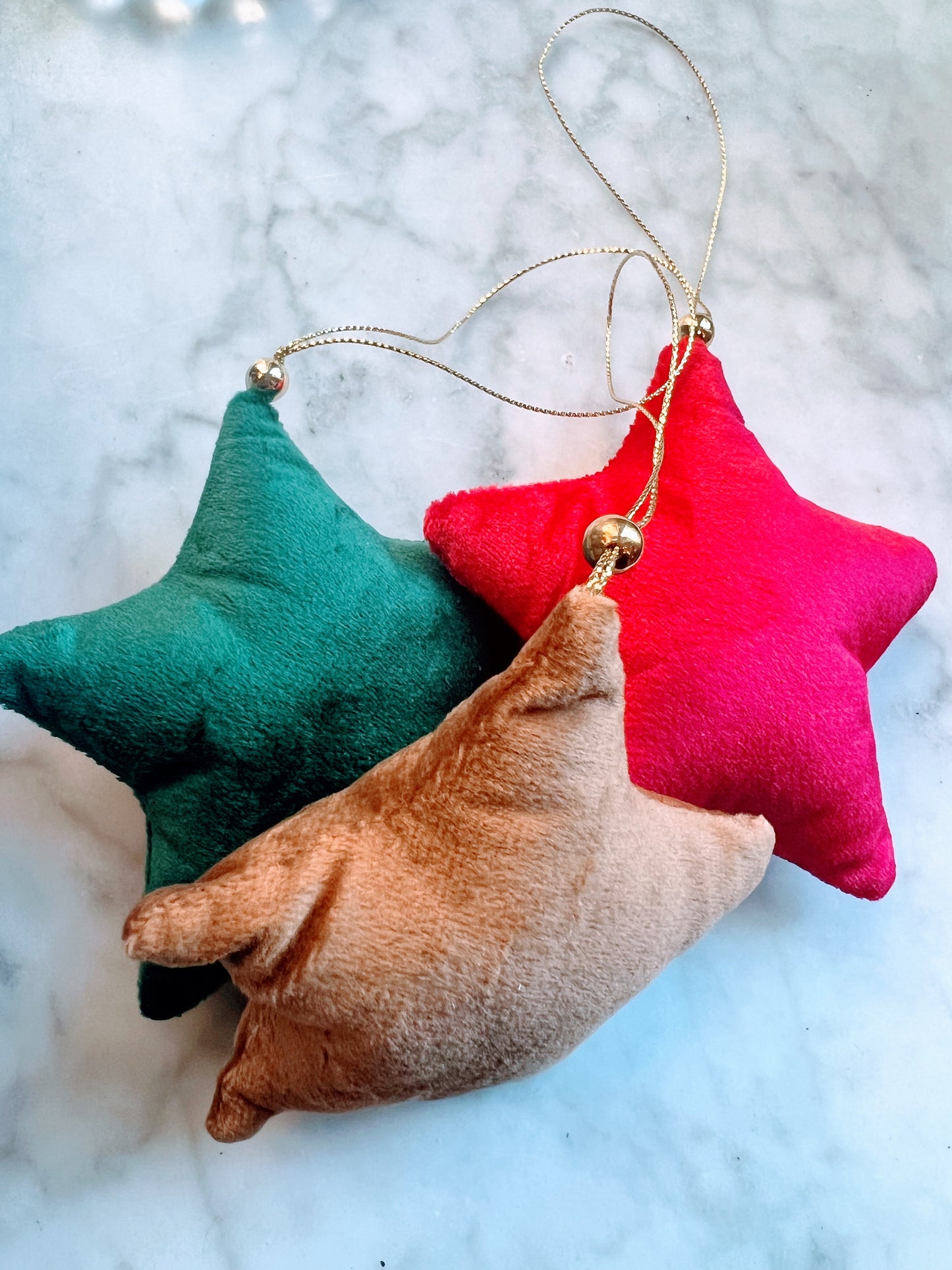 Velvet Star Ornament - Caramel