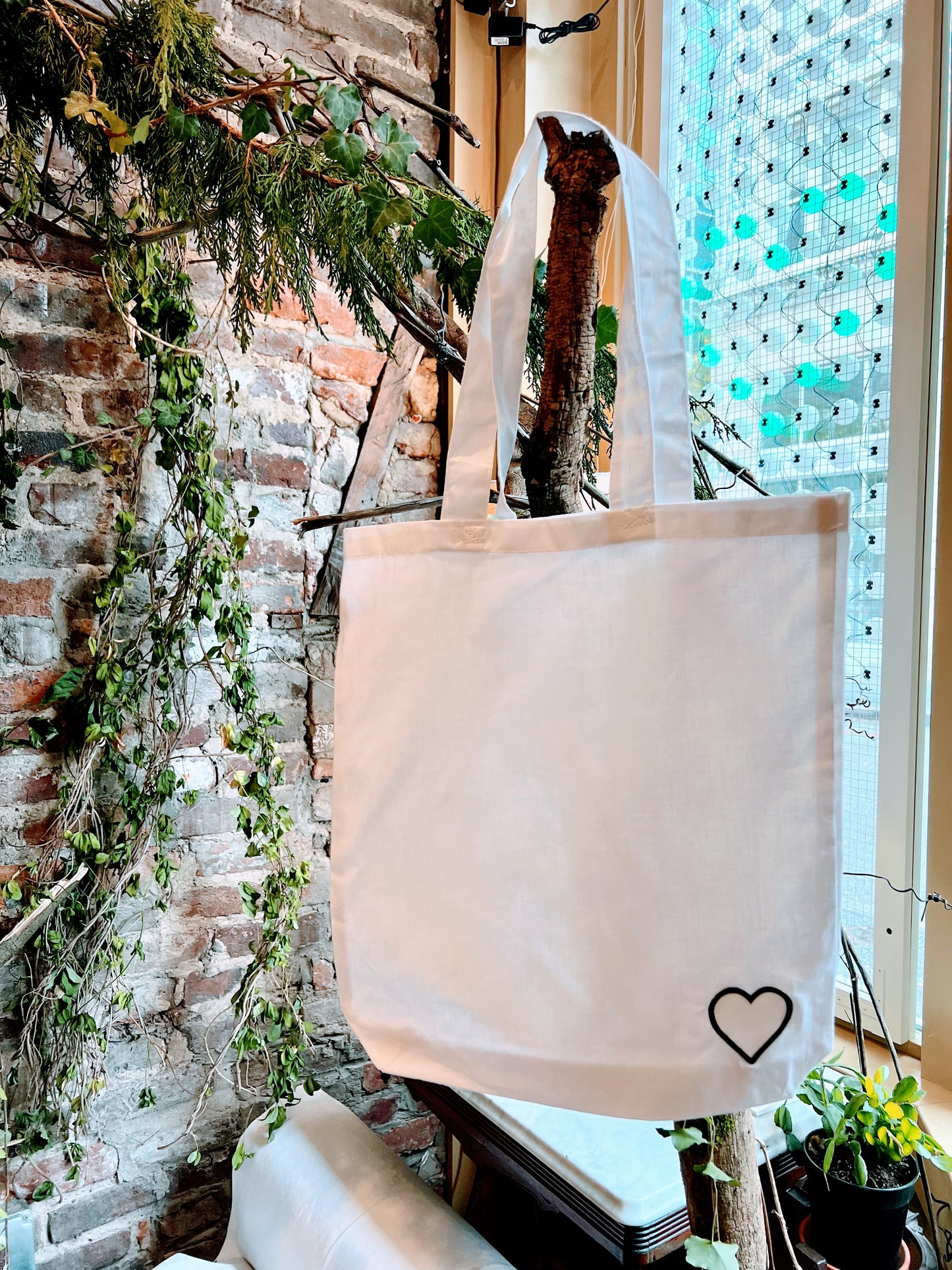 White Heart Tote