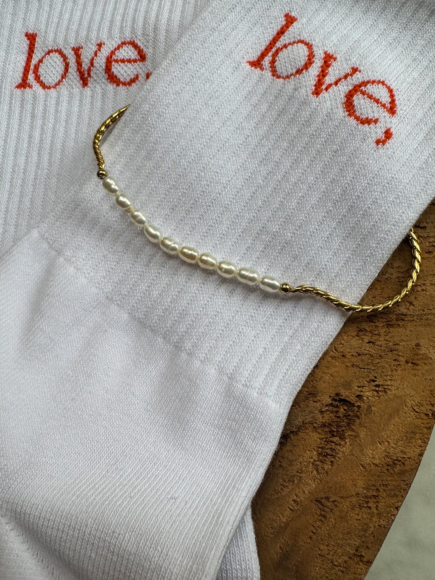 Freshwater Pearl Anklet - Gold