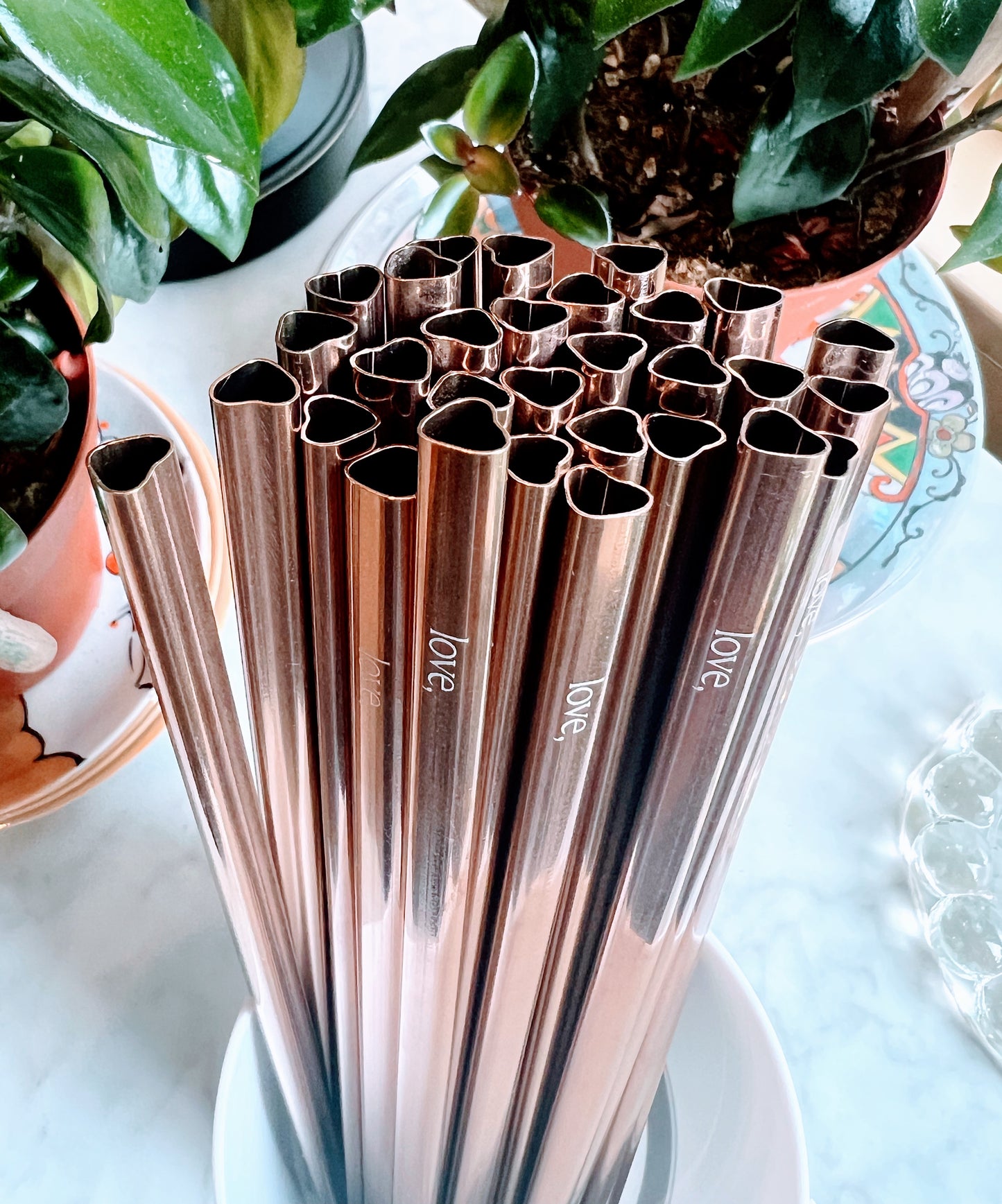 Heart Straw - Rose Gold
