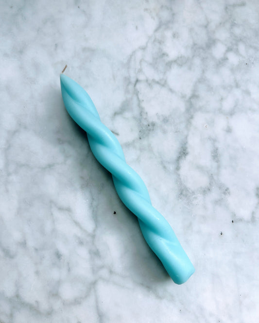 Twist Beeswax Candle - Sky Blue