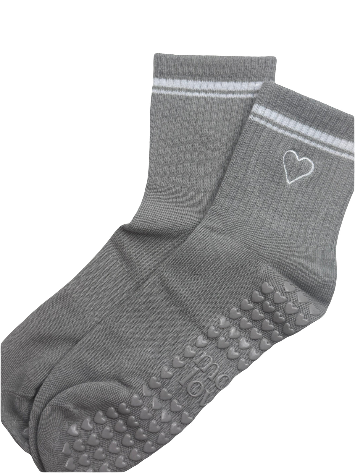 Heart Pilates Sock - Grey