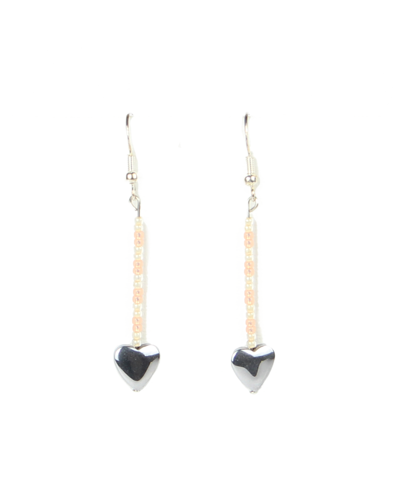 Heart-shaped earrings with a white background