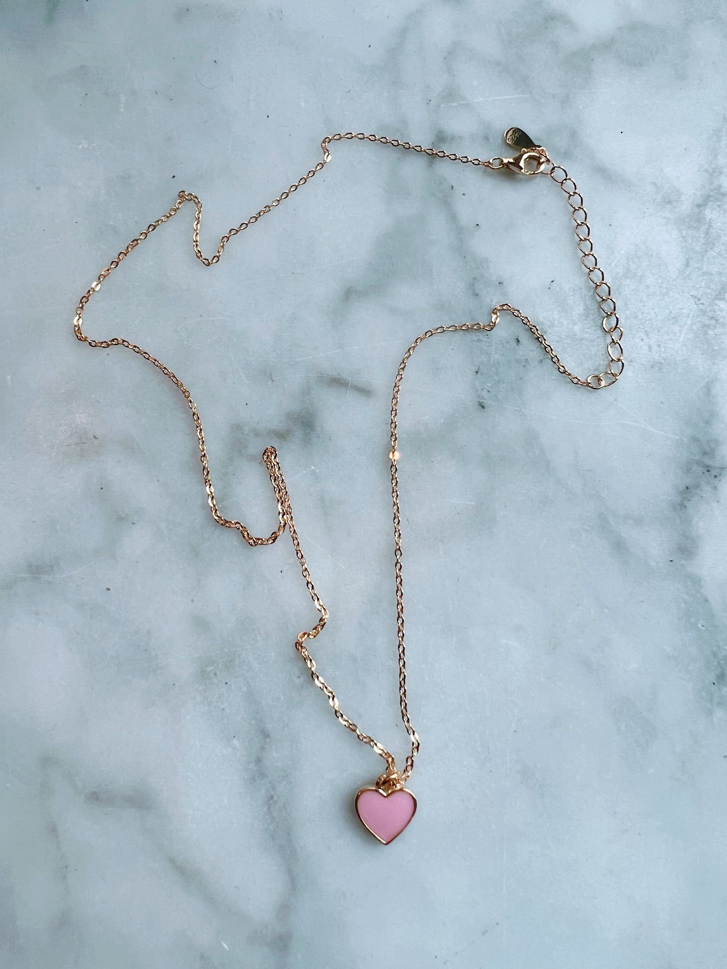 Blossom Enamel Heart Pendant Necklace