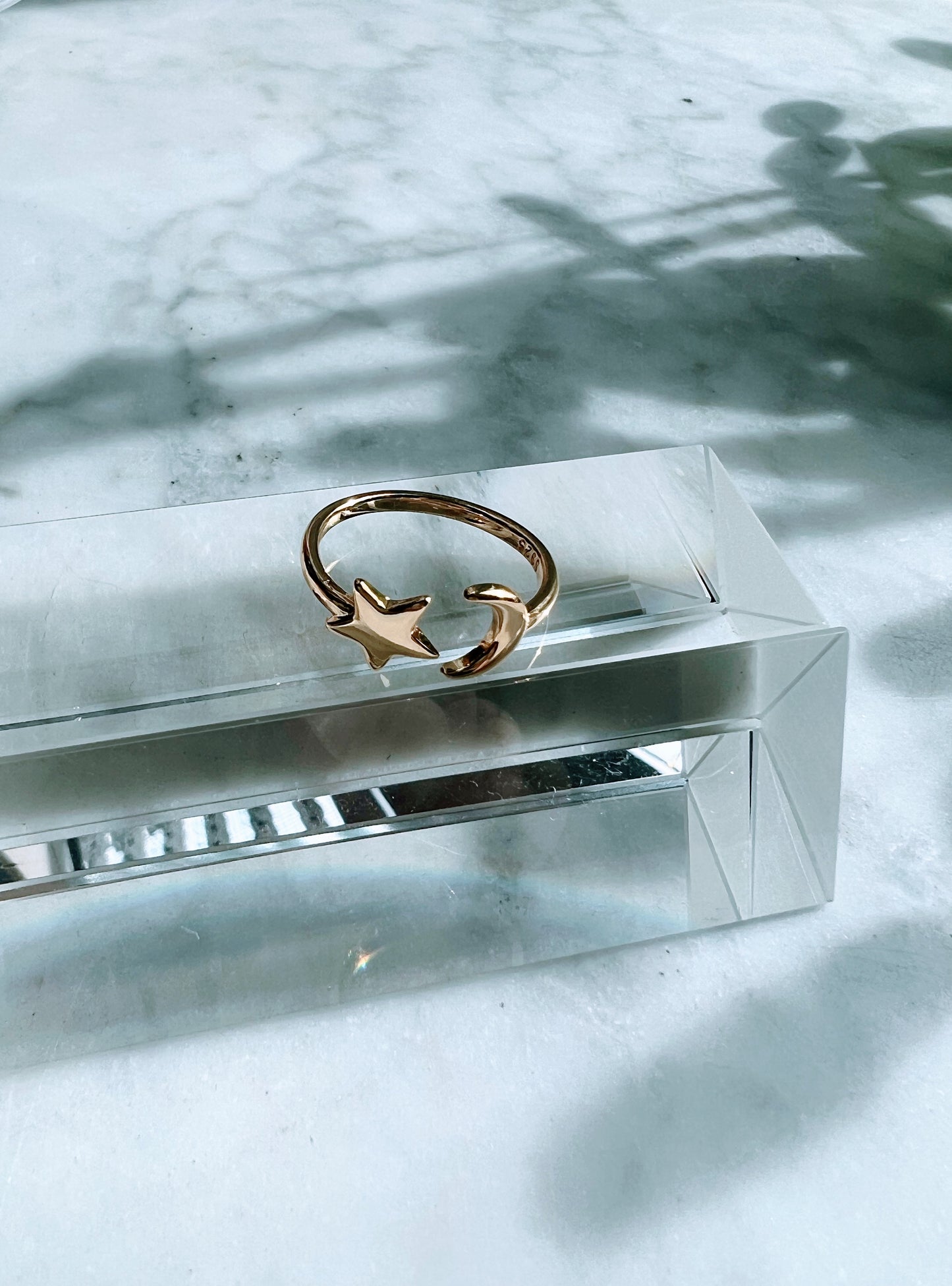 Moon and Star Ring - Gold