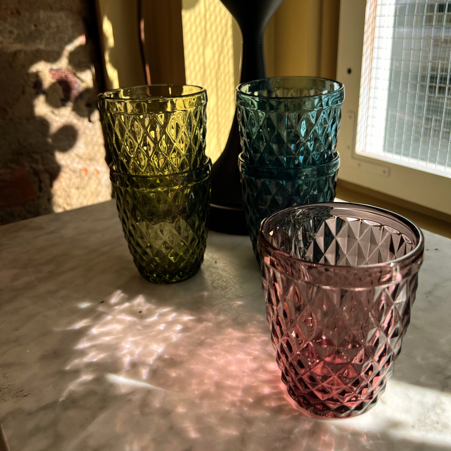 Diamond Juice Glass - Green