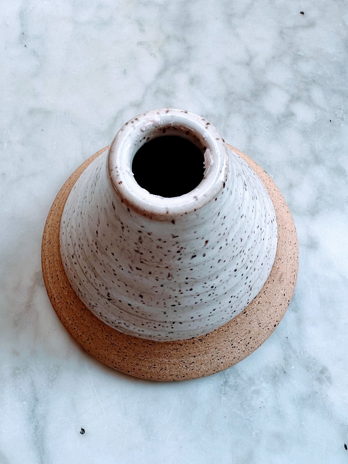 Candlestick Holder - White Glaze