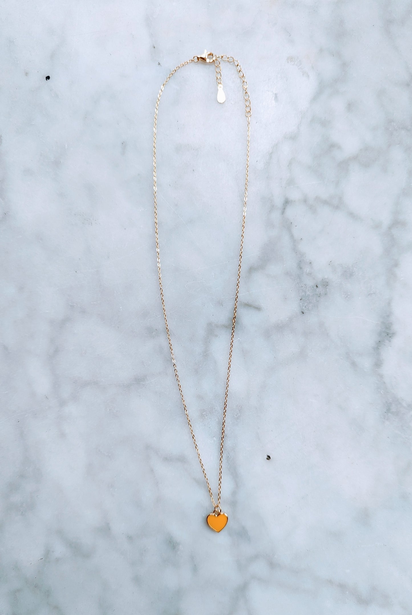 Sunshine Enamel Heart Pendant Necklace