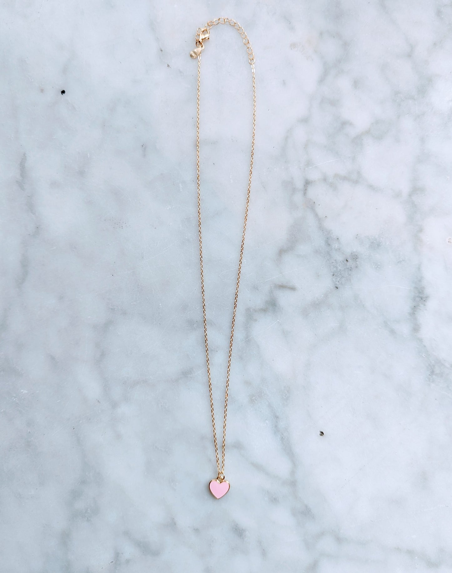 Blossom Enamel Heart Pendant Necklace