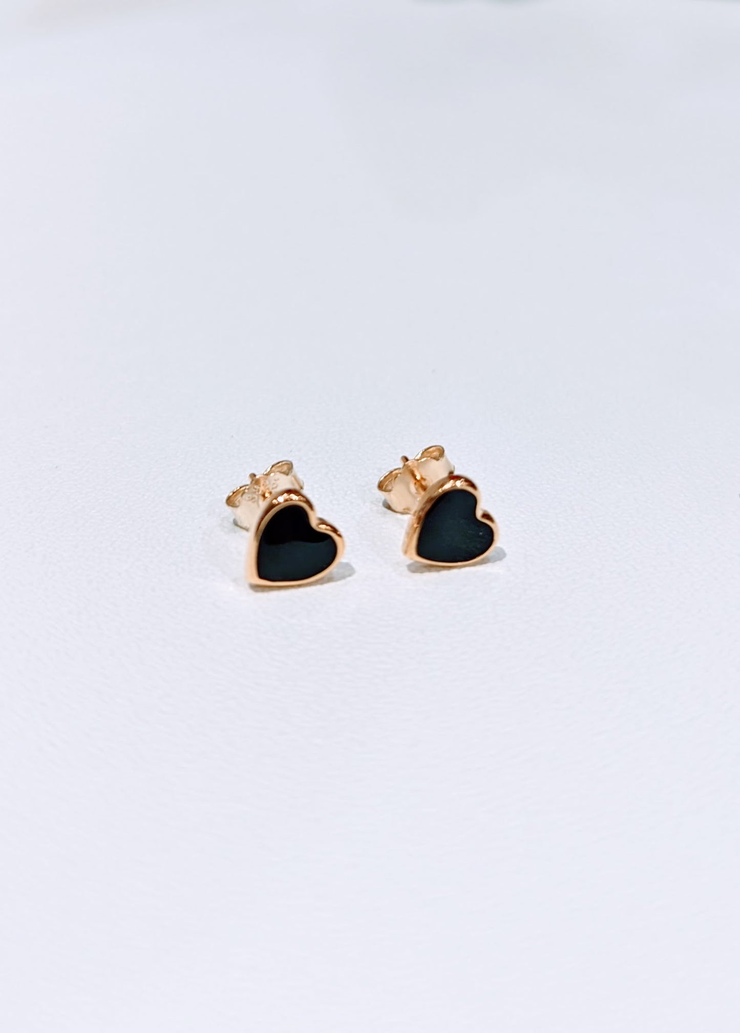 Midnight Enamel Heart Studs
