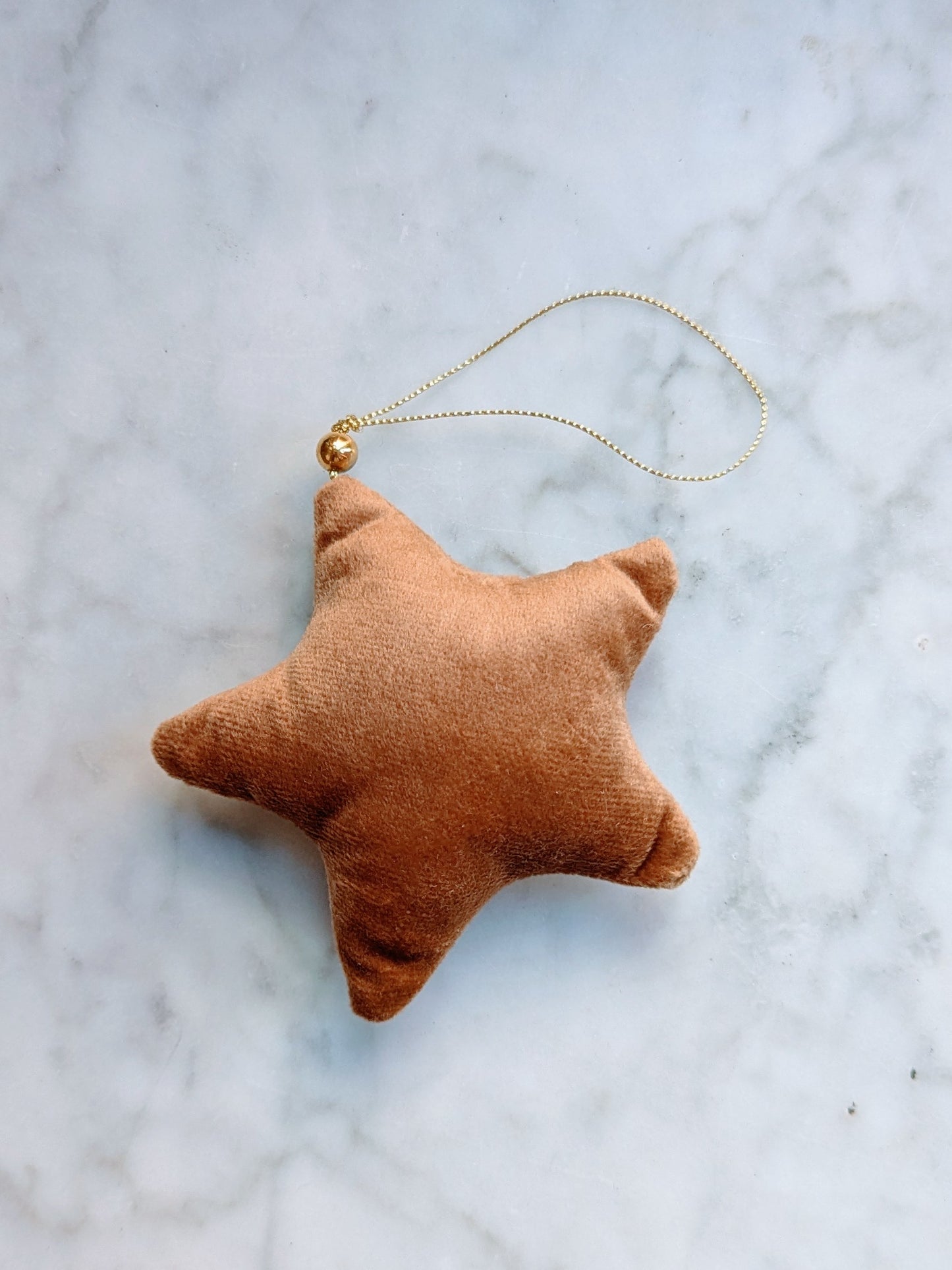 Velvet Star Ornament - Caramel