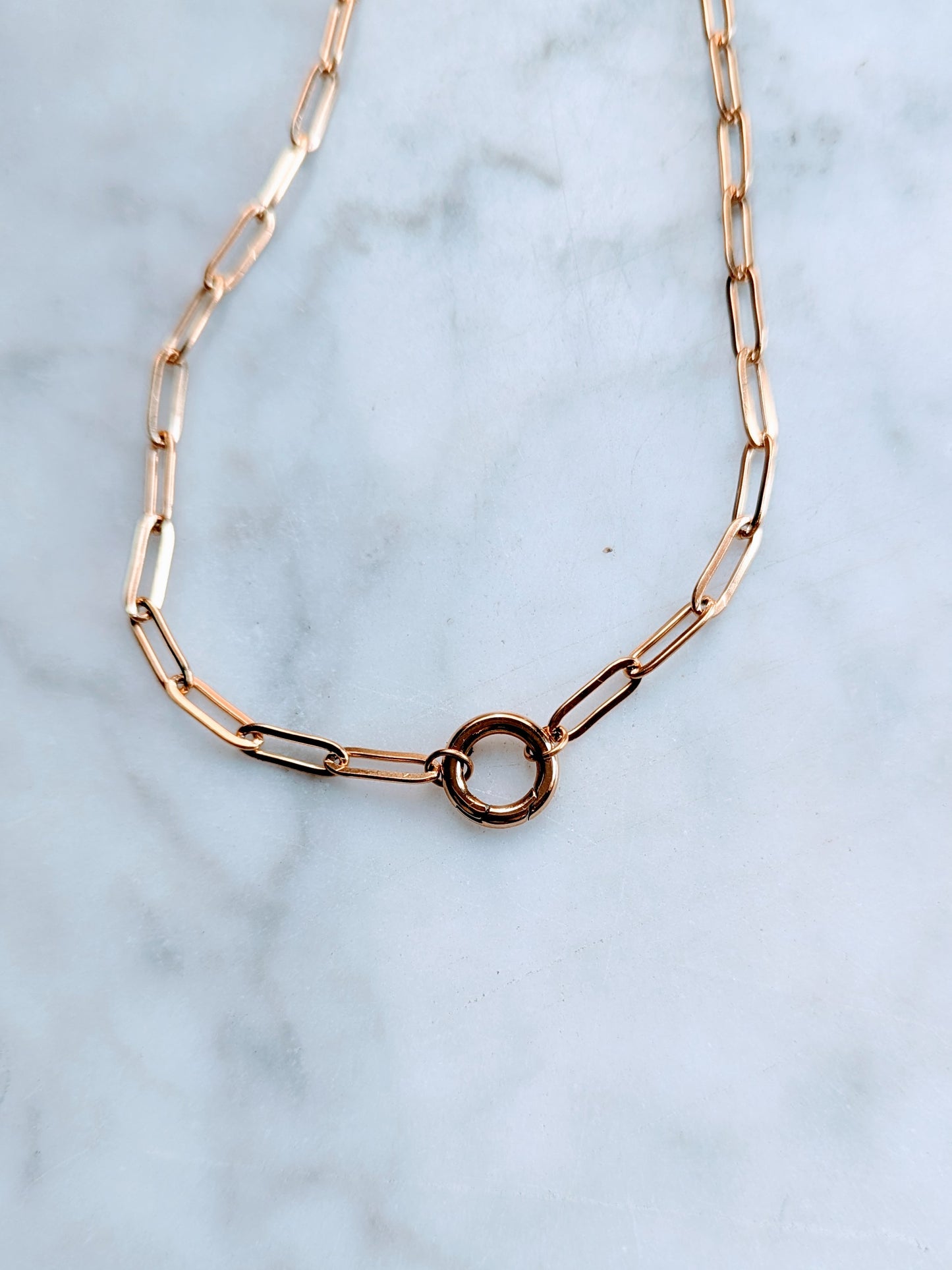 Carabiner Charm Necklace - Gold
