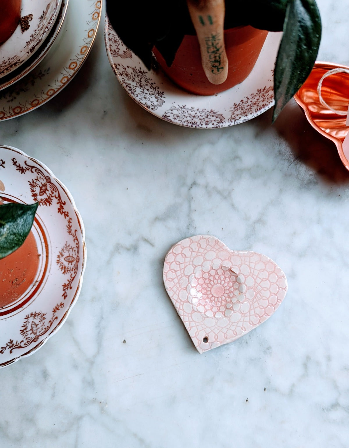Lace Heart Incense Dish
