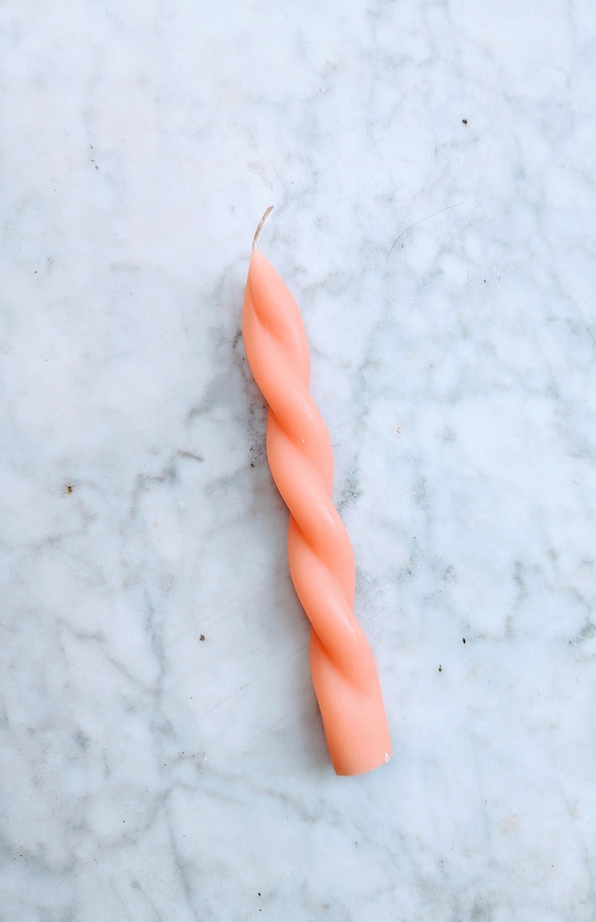 Twist Beeswax Taper - Coral