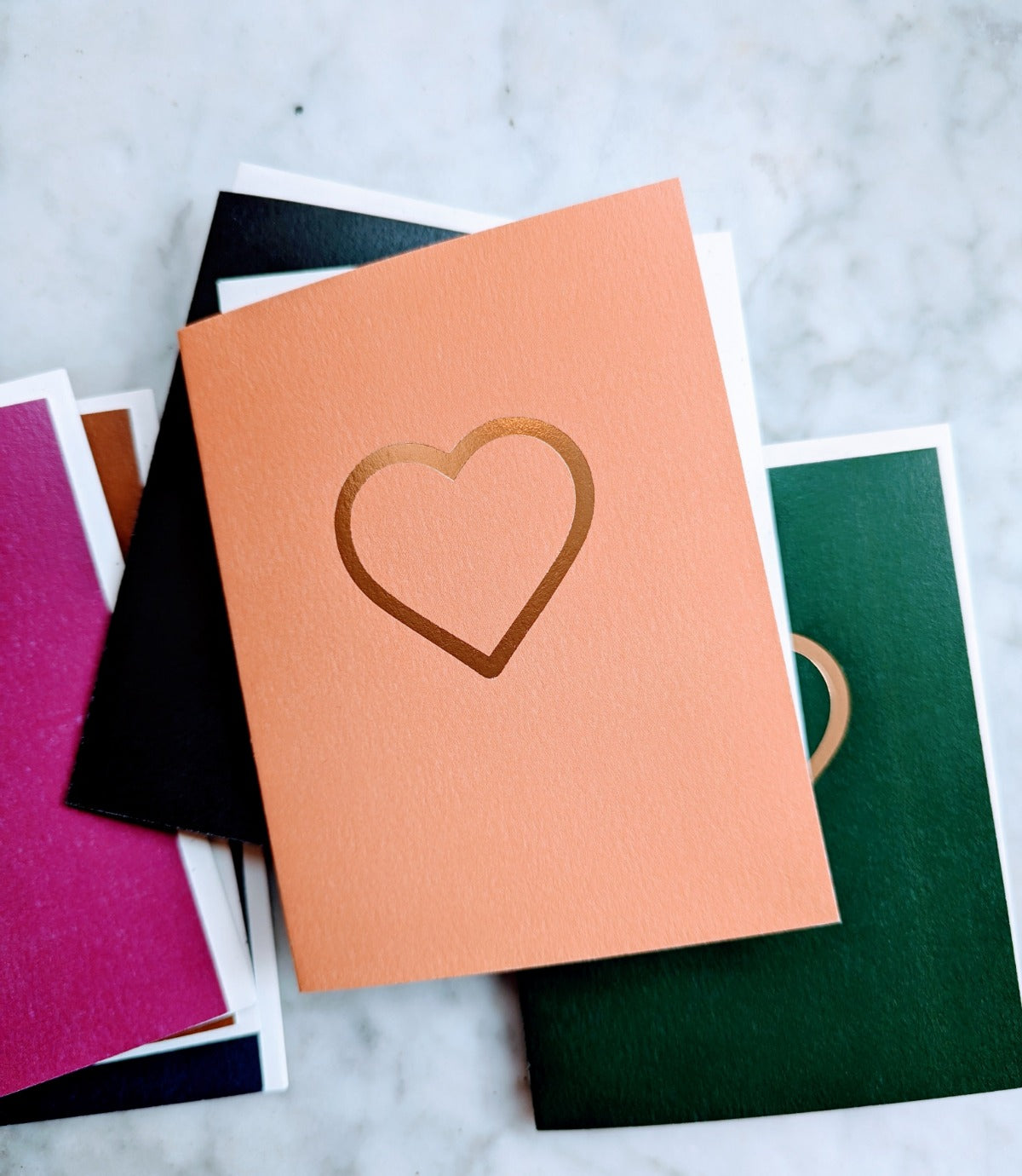 Heart Card - Coral