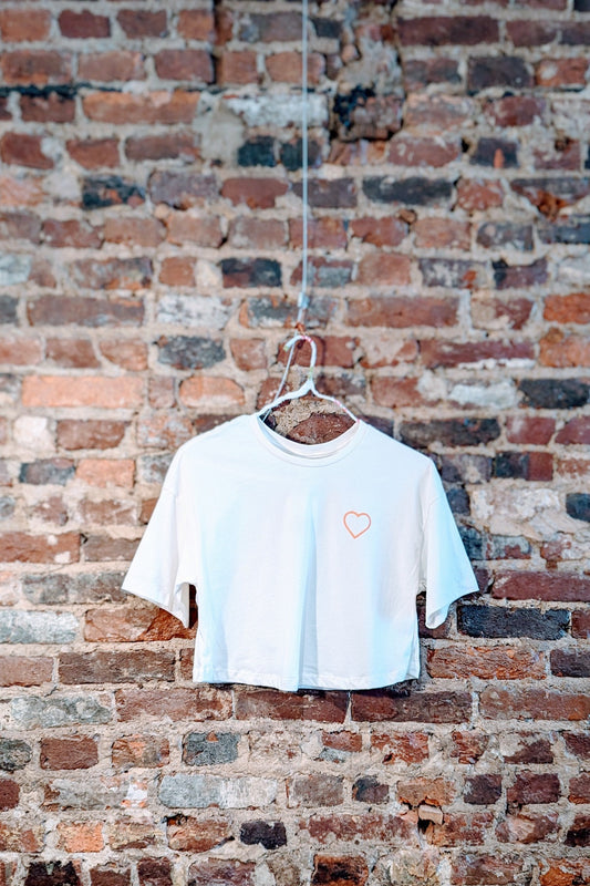 Flirty Crop Tee - Vintage White