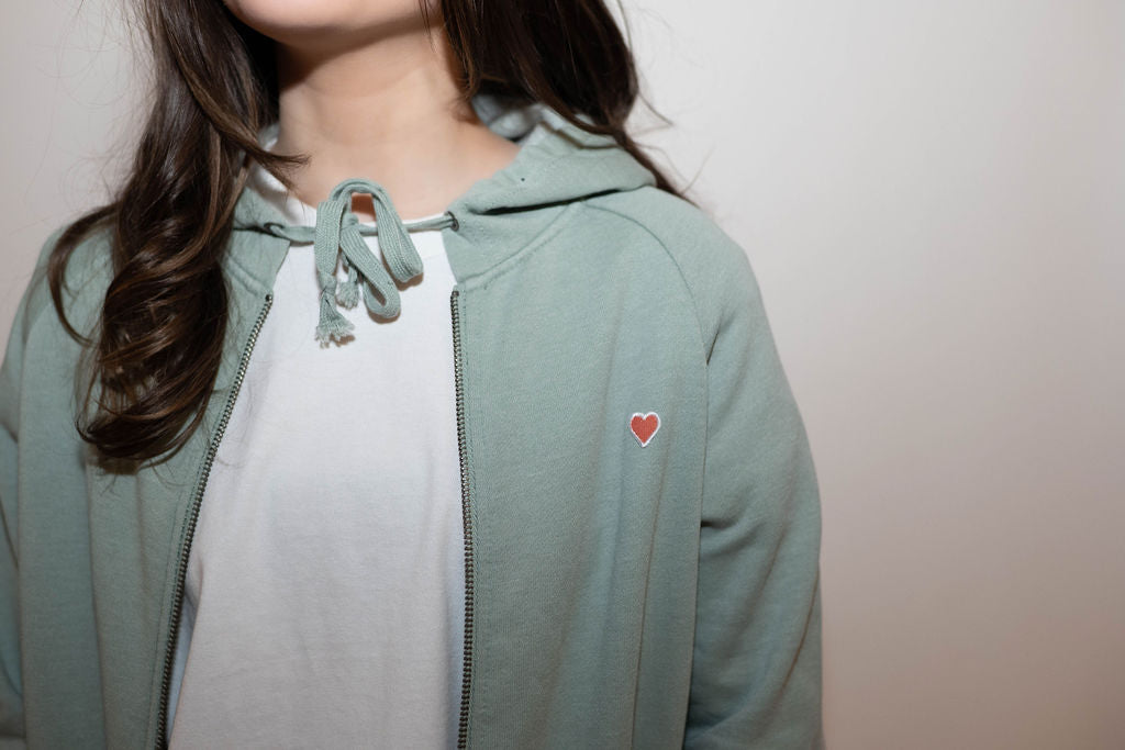 Sun Wash Zip Hoodie - Sage