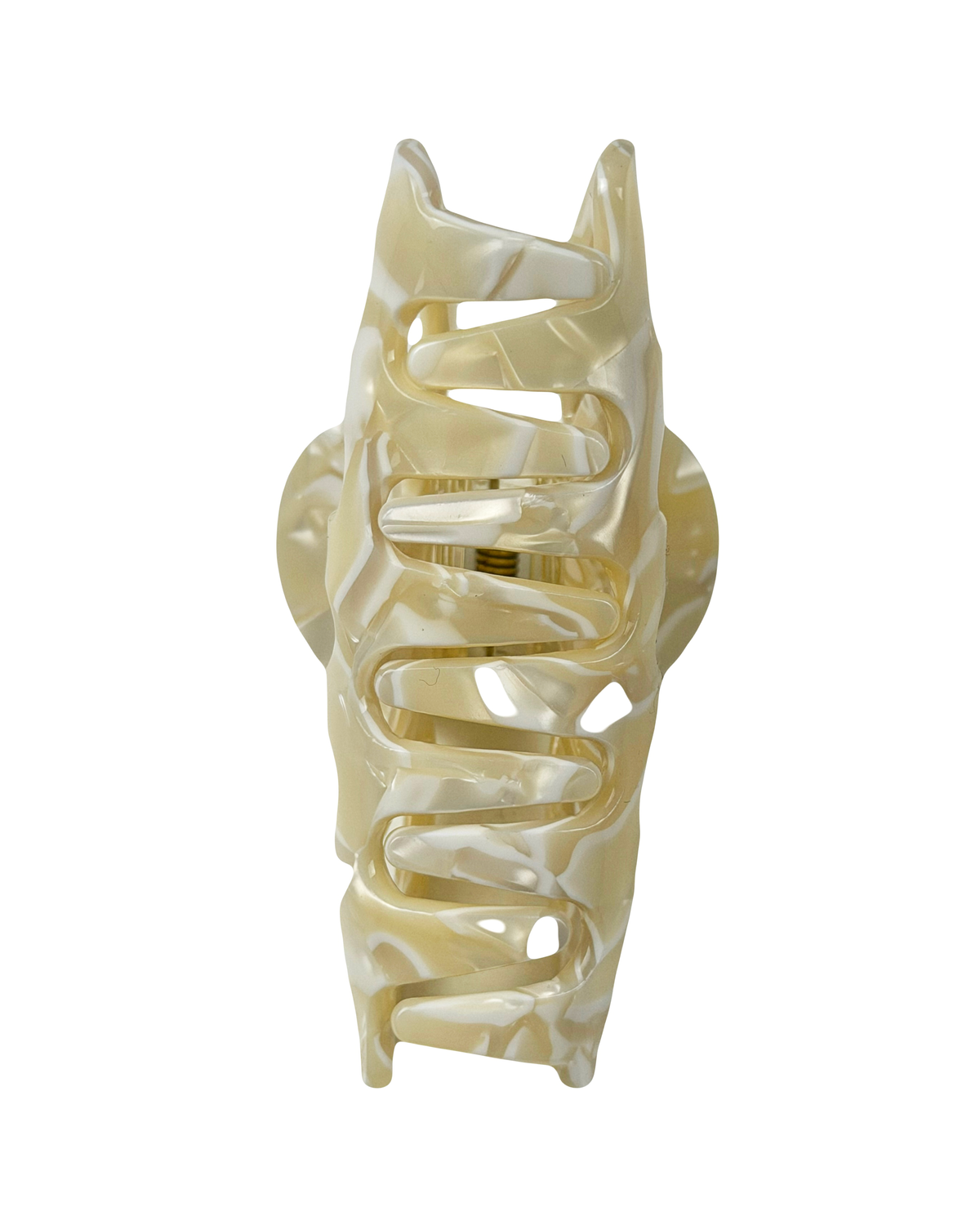 side view of cream claw clip