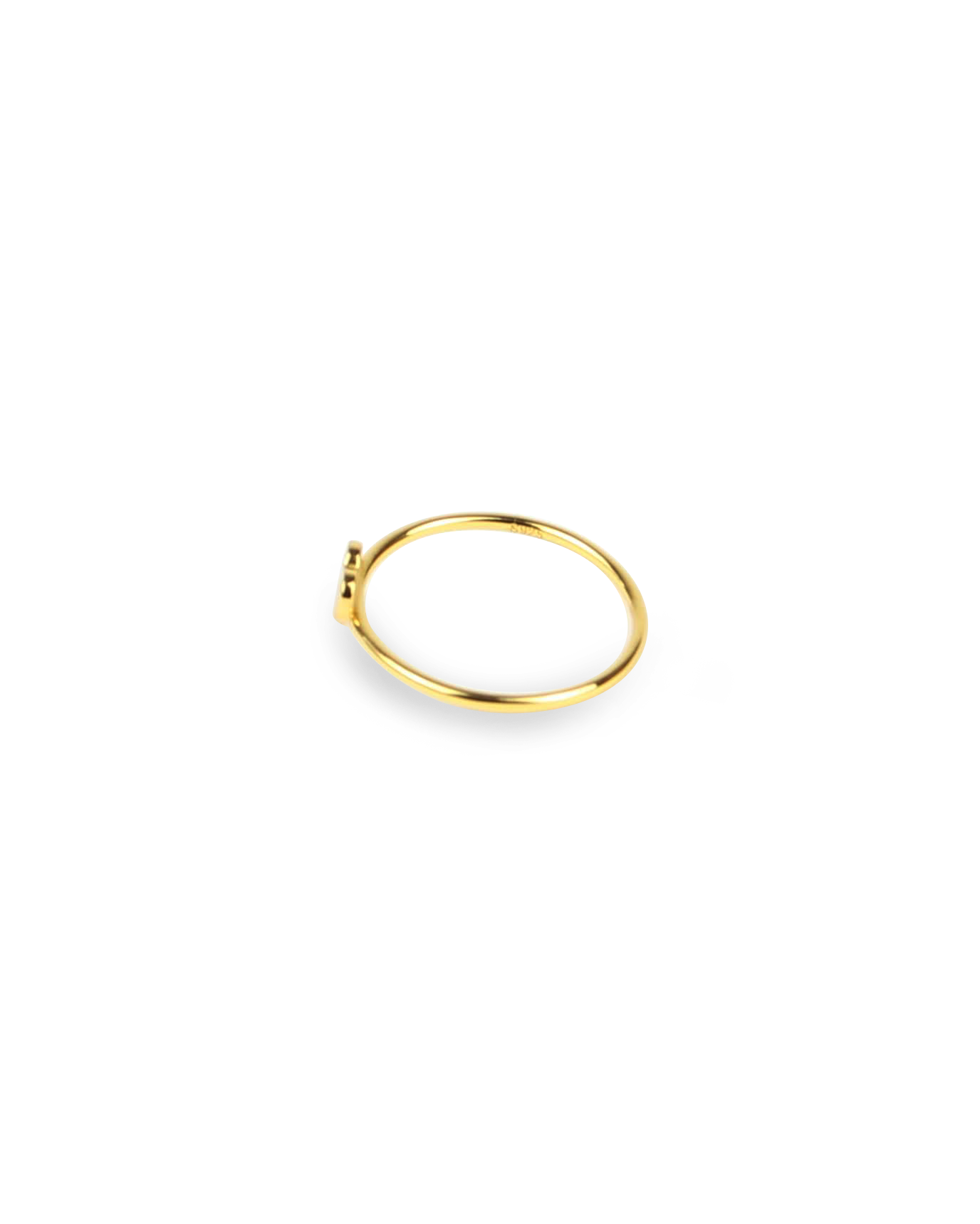 Gold hoop earring on a white background