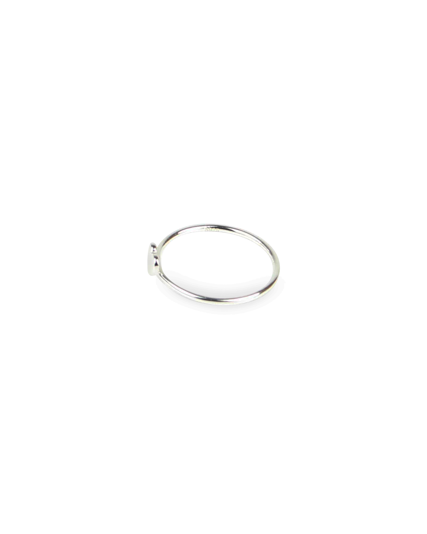 Silver ring on a white background