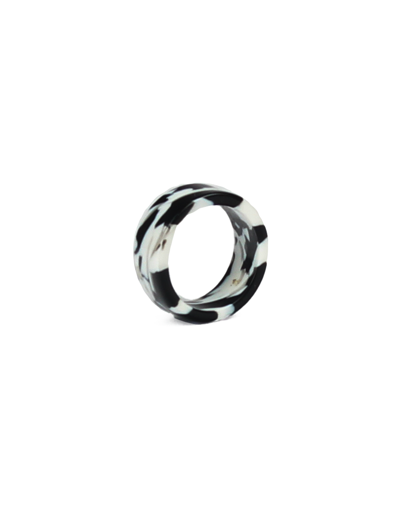 Black and white ring on a white background