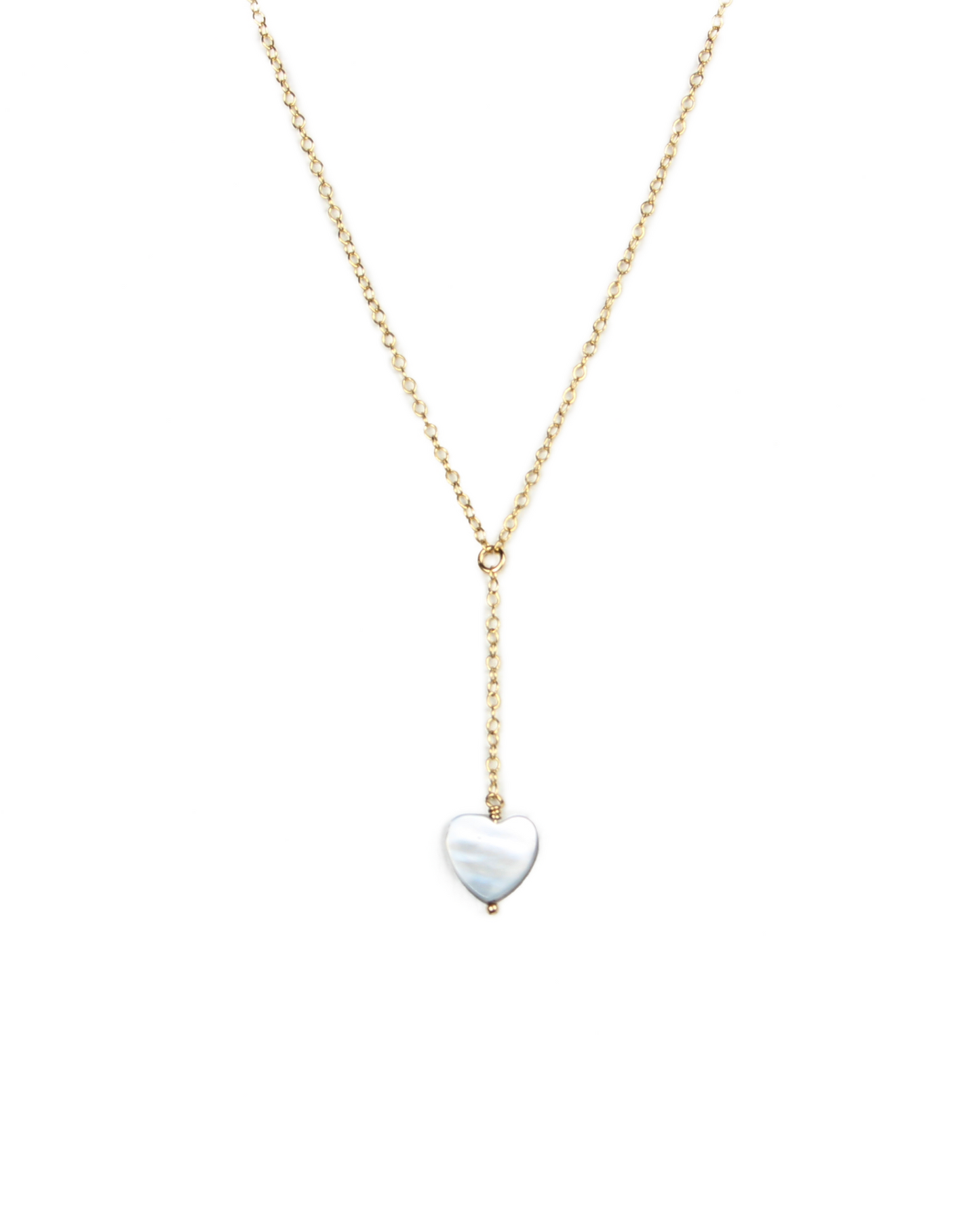 Necklace with a heart-shaped pendant on a white background