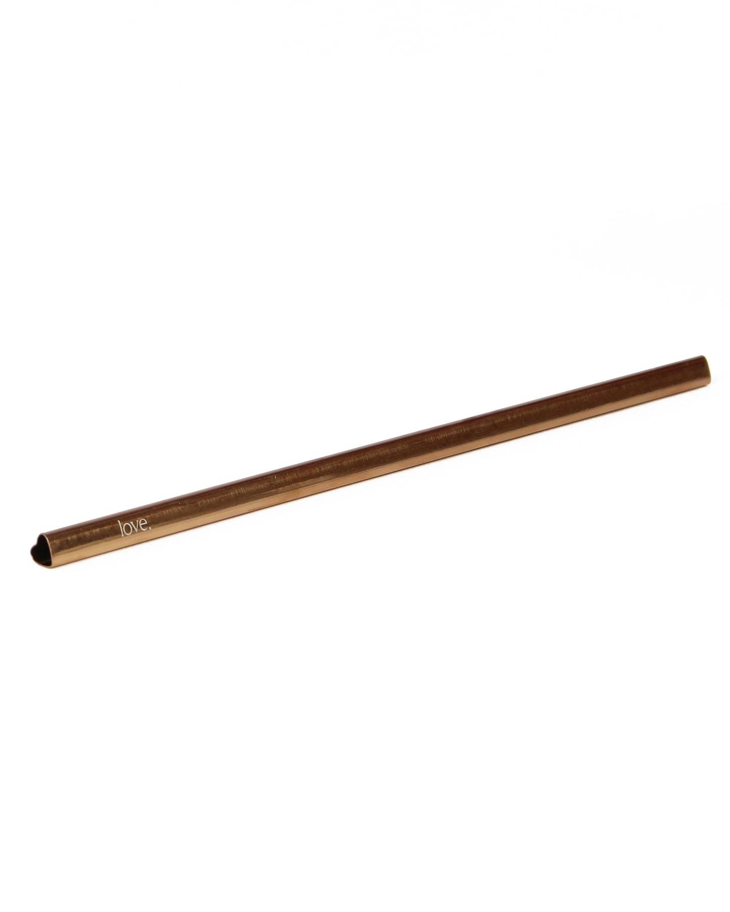 Bronze-colored straw on a white background