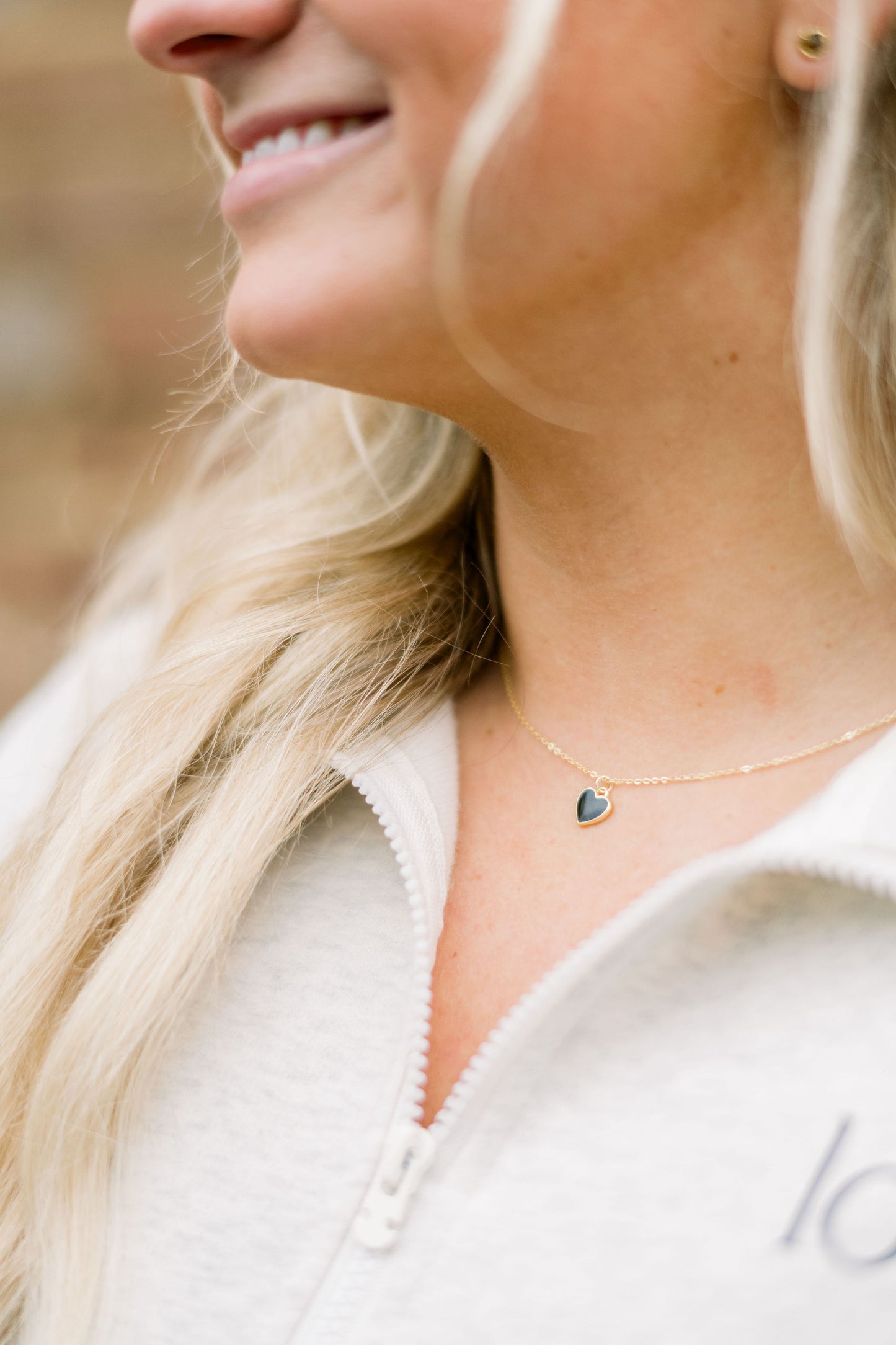 Midnight Enamel Heart Pendant Necklace