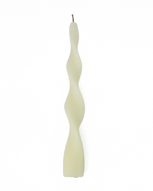 Wavy candle on a white background
