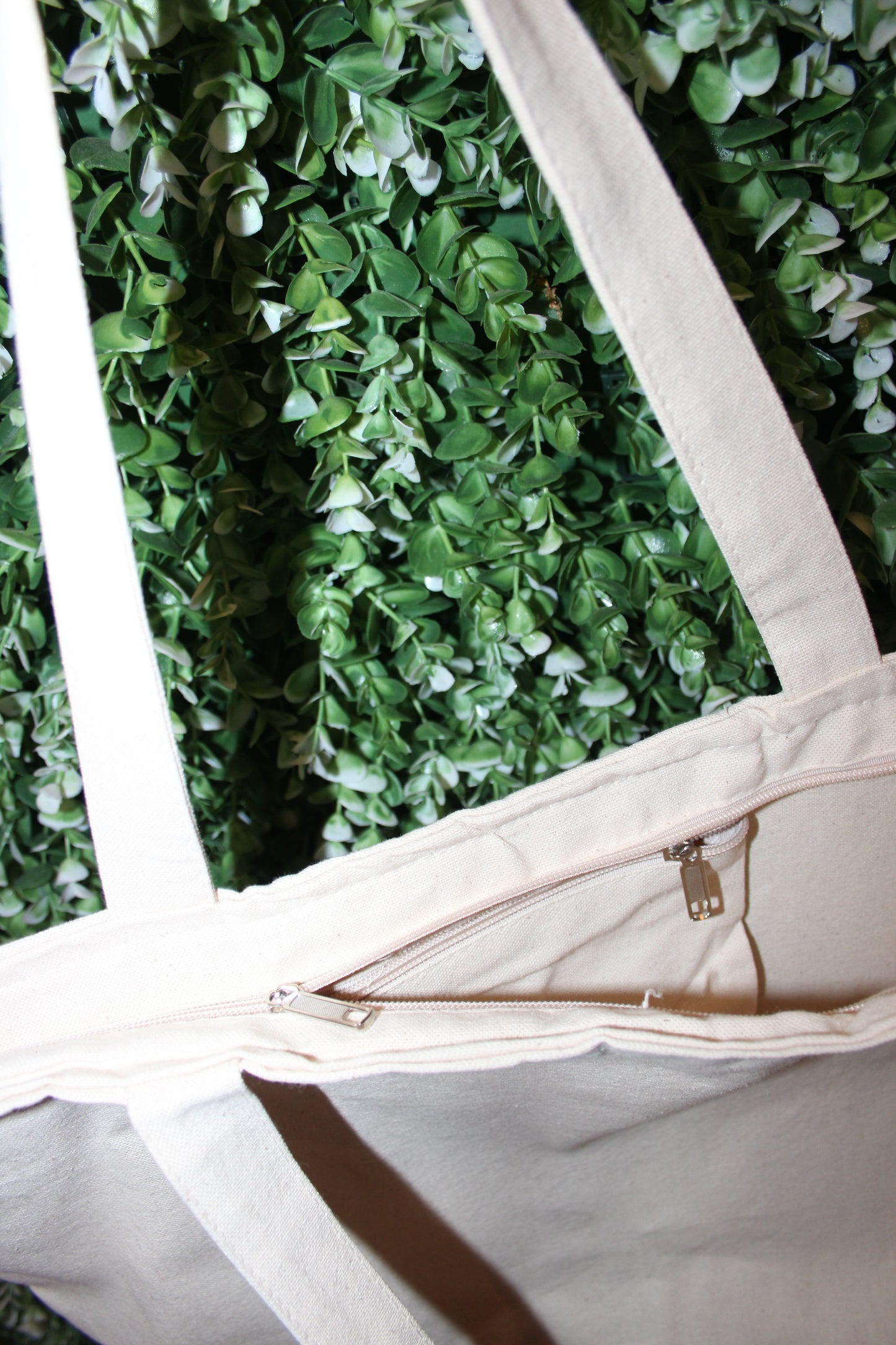 Zip Top Tote - Natural