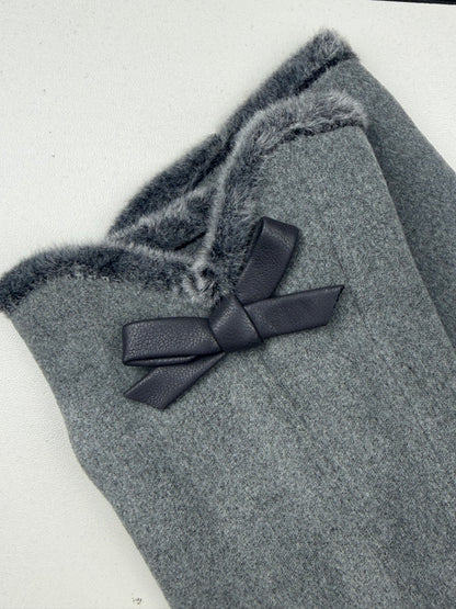 Dainty Bow Glove - Grey