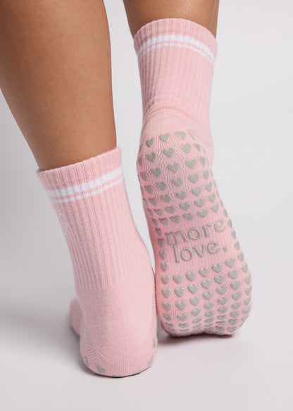 Heart Pilates Sock - Pink