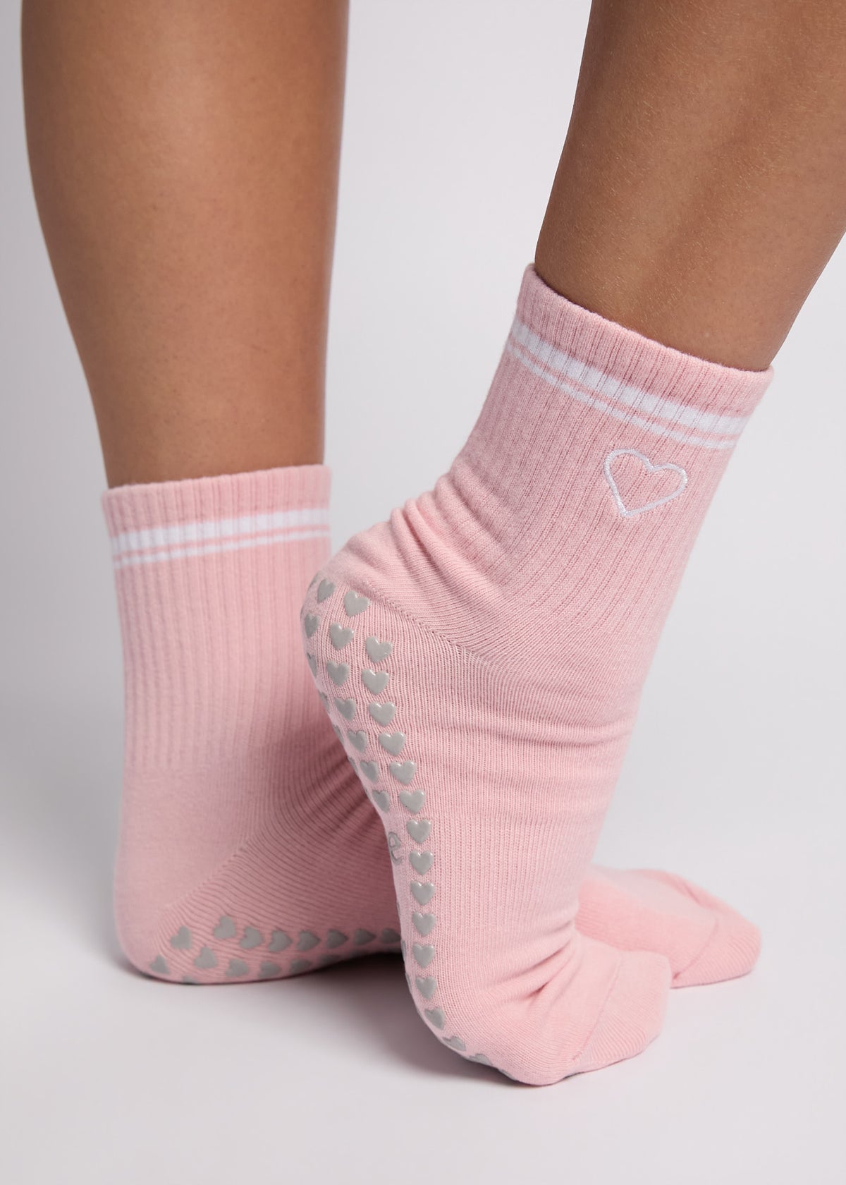 Heart Pilates Sock - Pink