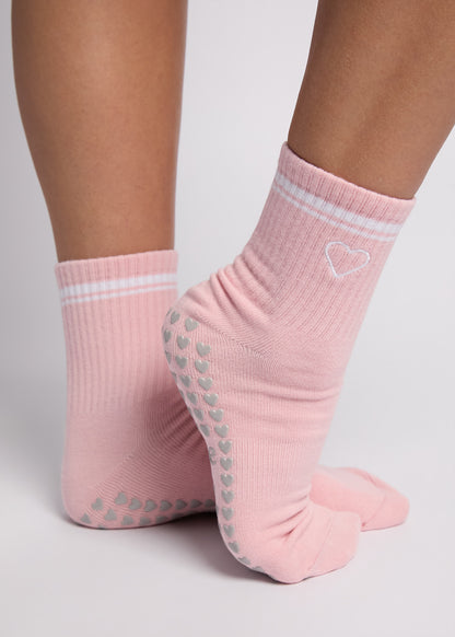 Heart Pilates Sock - Pink