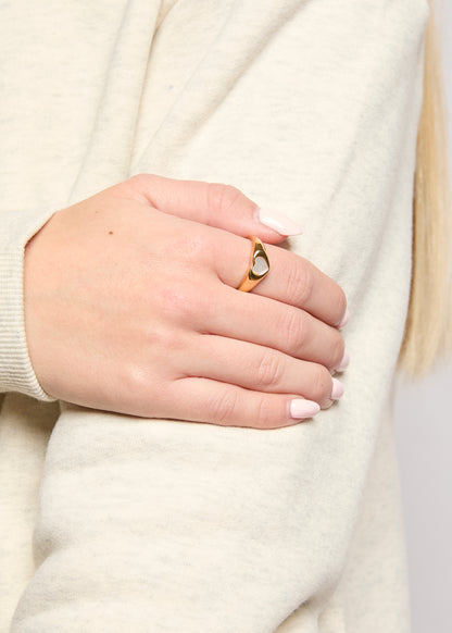 Heart Halo Ring - White