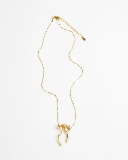 Bow Necklace - Gold