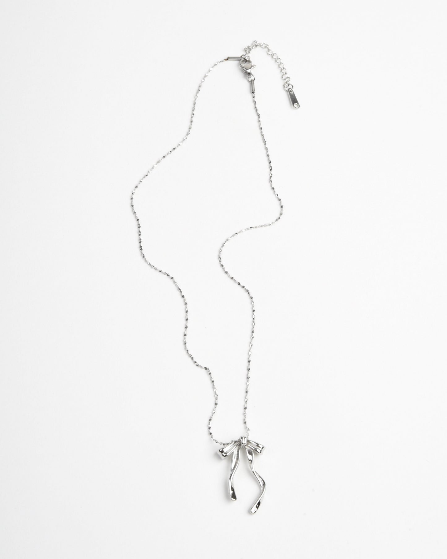 Bow Necklace - Silver