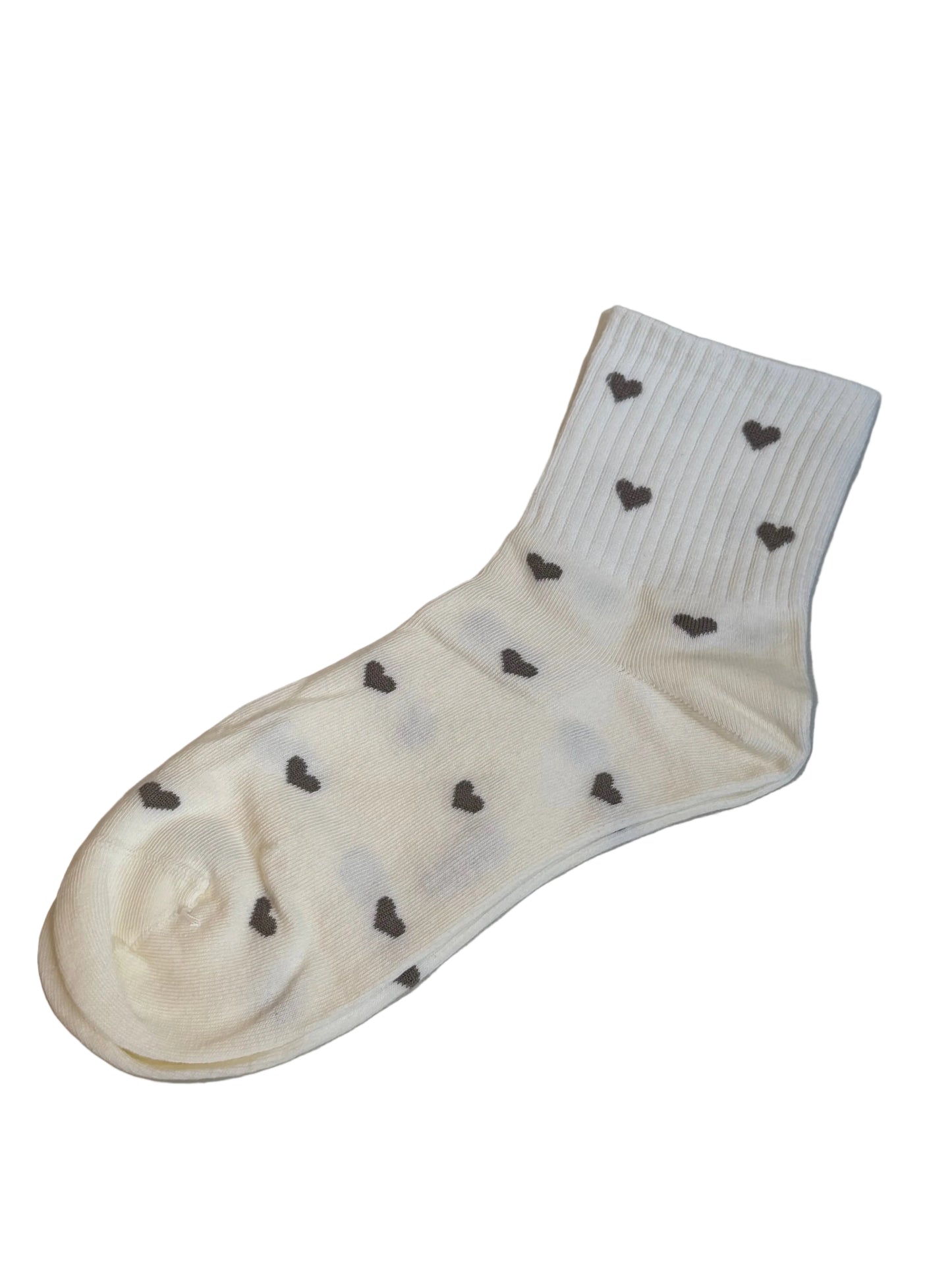 Heart Socks Mini Crew - White