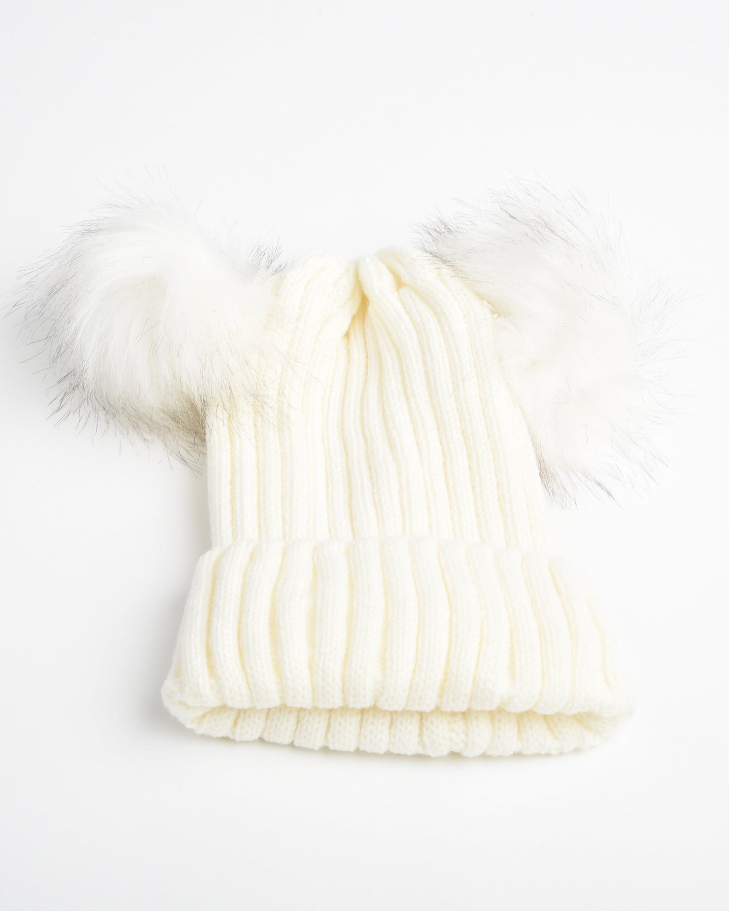 Double Pom Pom Hat - Snow