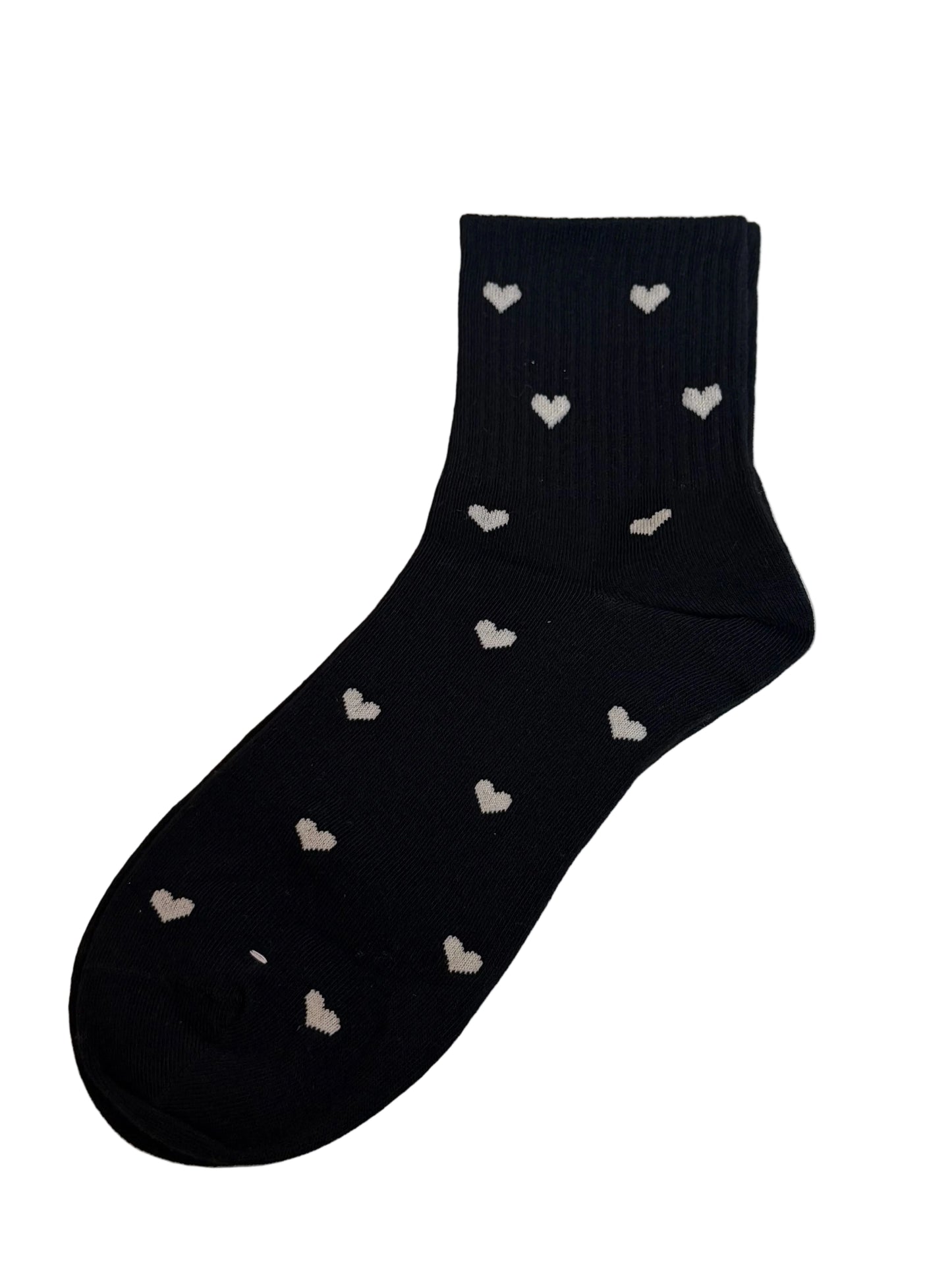 Heart Socks Mini Crew - Black