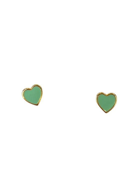 Mint Enamel Heart Studs