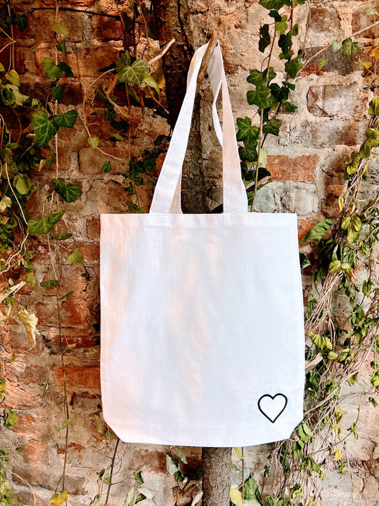 White Heart Tote