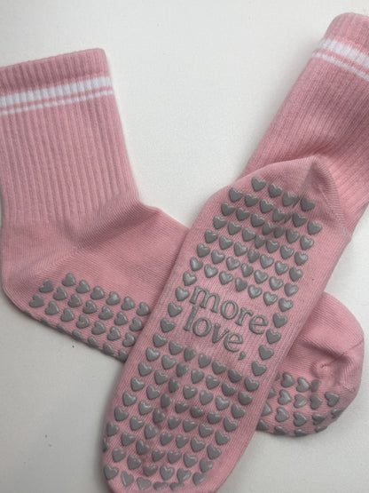 Heart Pilates Sock - Pink