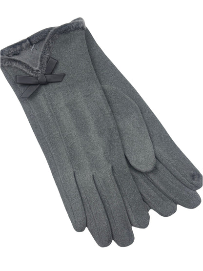 Dainty Bow Glove - Grey