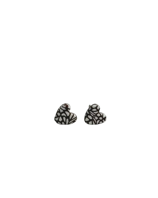 Mosaic Heart Stud - Chestnut