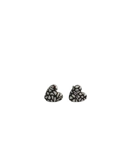 Mosaic Heart Stud - Chestnut