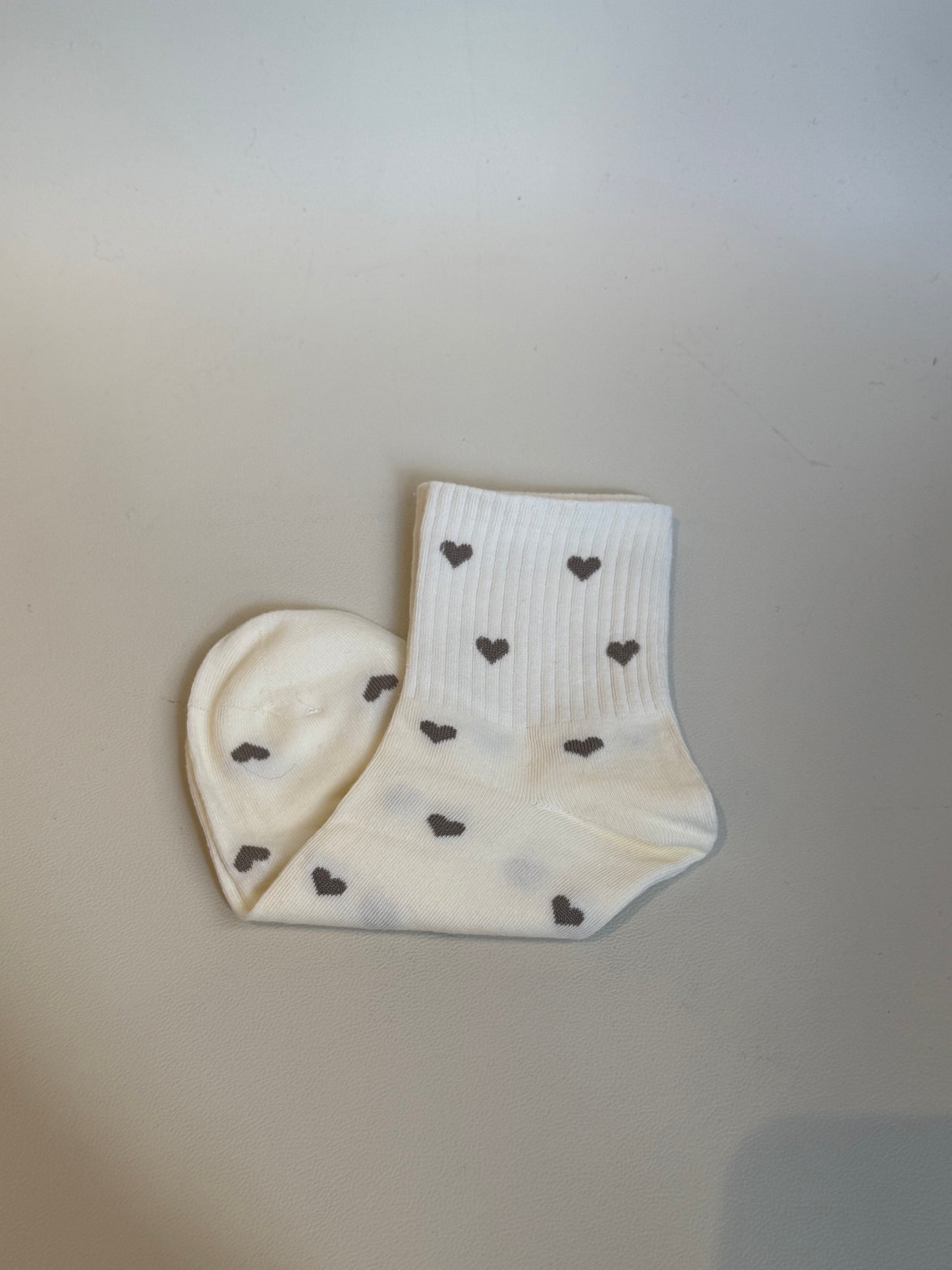 Heart Socks Mini Crew - White