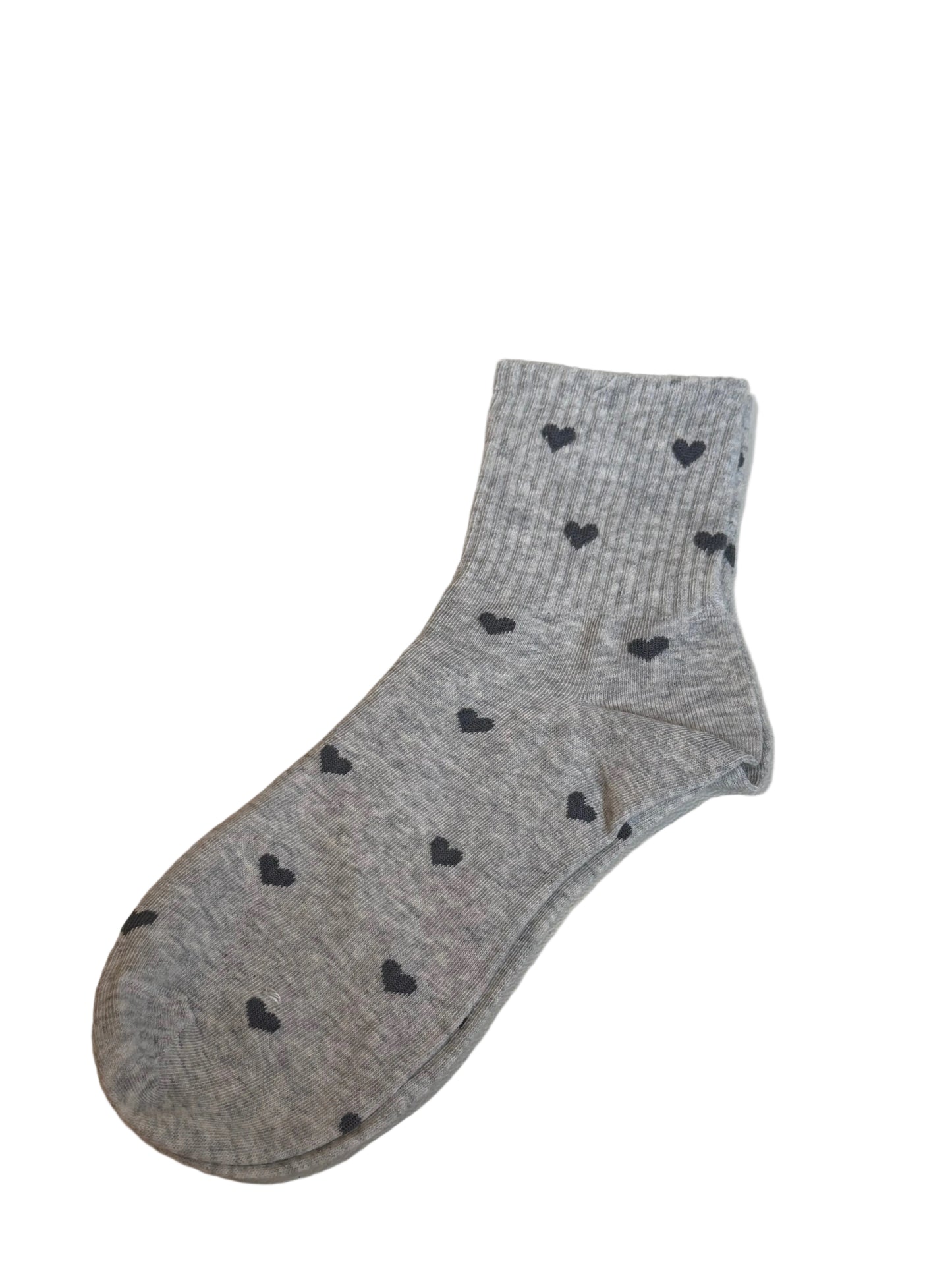 Heart Socks Mini Crew - Grey