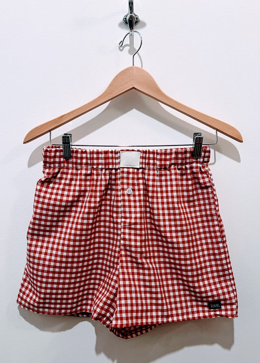 Carefree Red Gingham Boxer