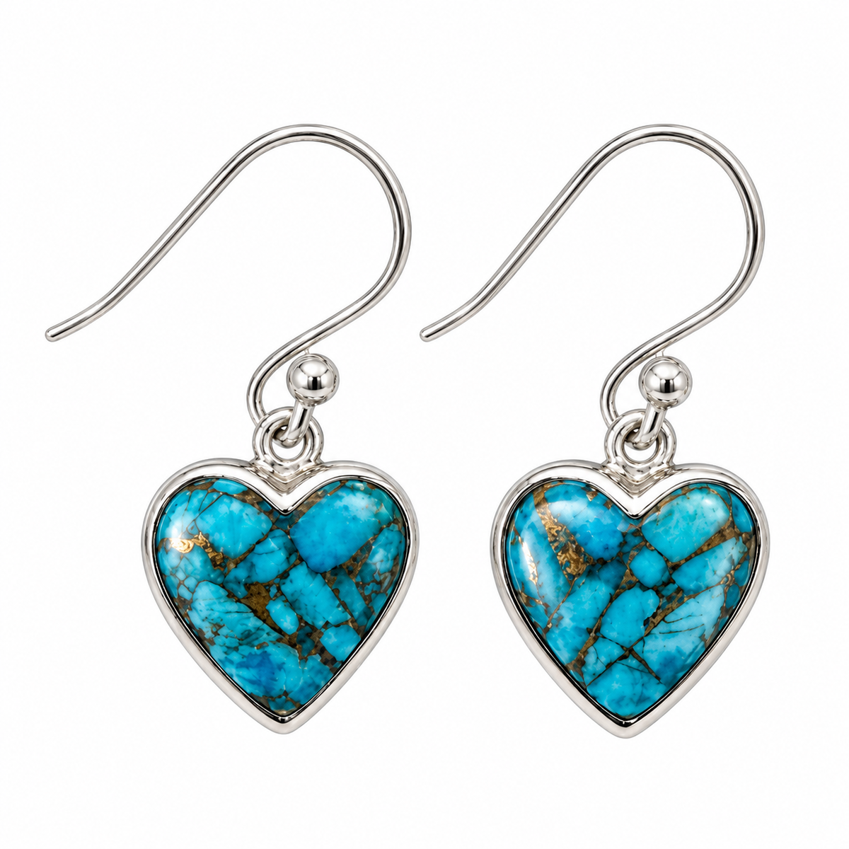Turquoise Heart Earrings